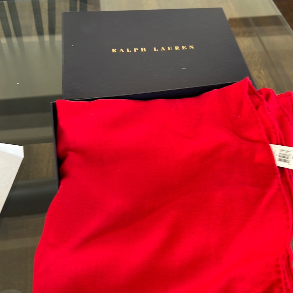 Cashmere poppy red Ralph Lauren scarf